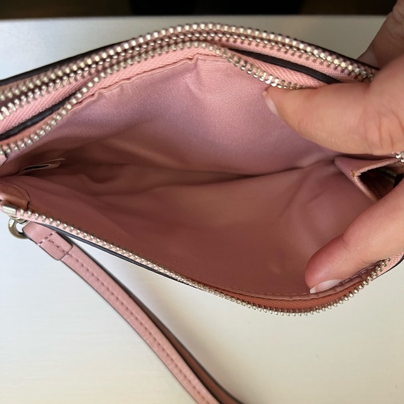 Coach Corner Zip Double Compartment Wristlet in Pink - Picture 7 of 7